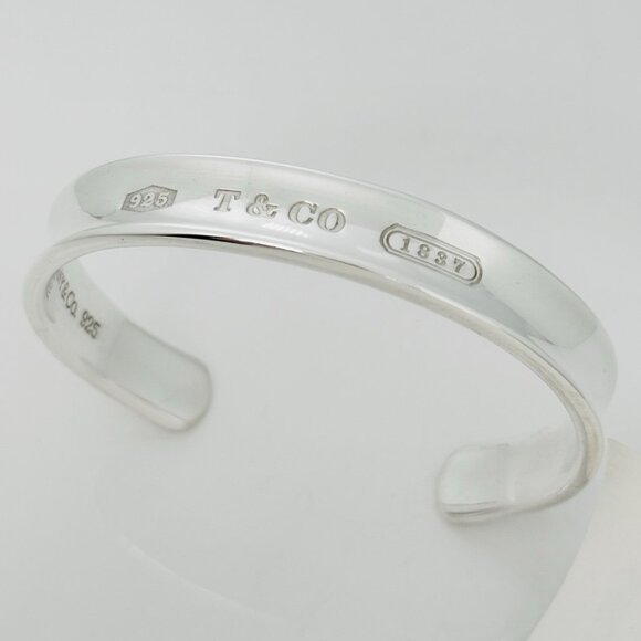Extra Large 7.5" Tiffany & Co 1837 Wide Cuff Mens Bracelet in Sterling Silver - Picture 10 of 12